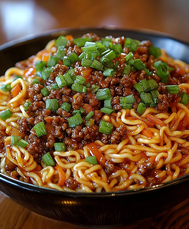 Mongolian Ground Beef Noodles