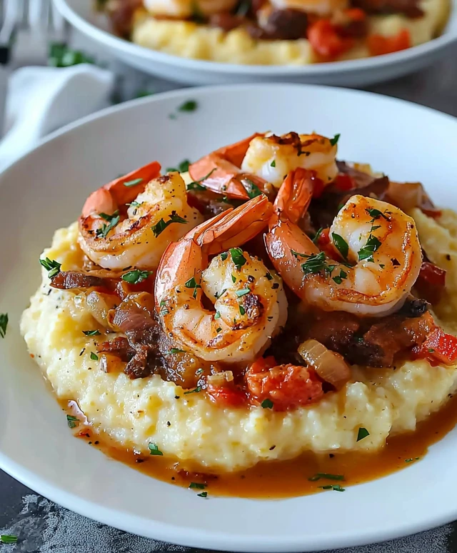Shrimp and grits dish