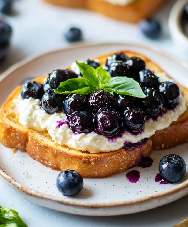 Blueberry toast with ricotta