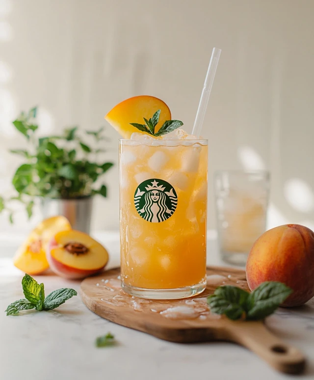 Iced Peach Green Tea Lemonade