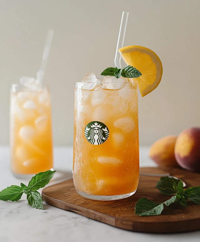 Iced Peach Green Tea Lemonade