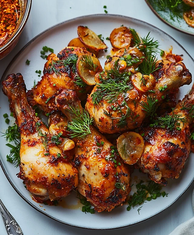 Crispy Skin Chicken Dill Garlic