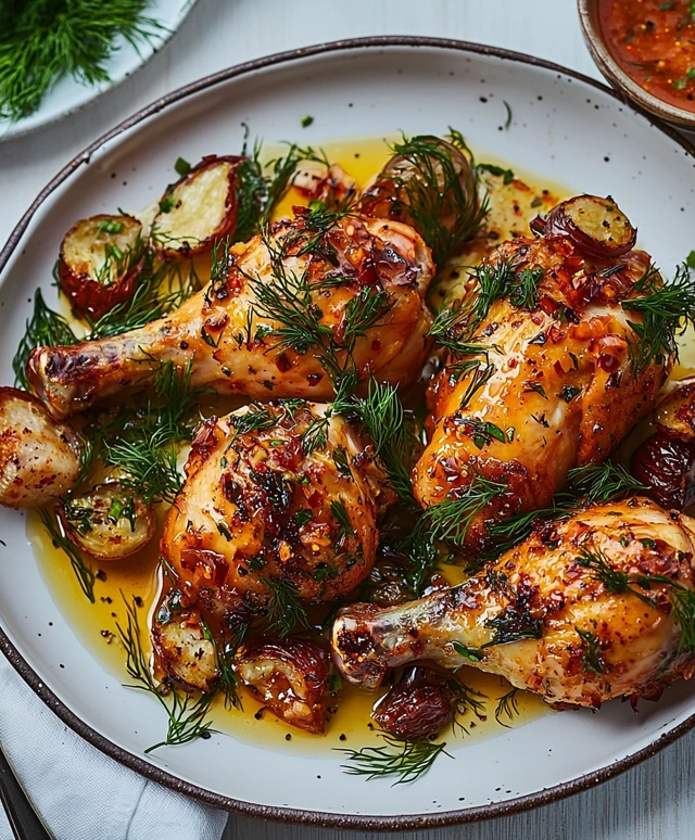 Crispy Skin Chicken Dill Garlic