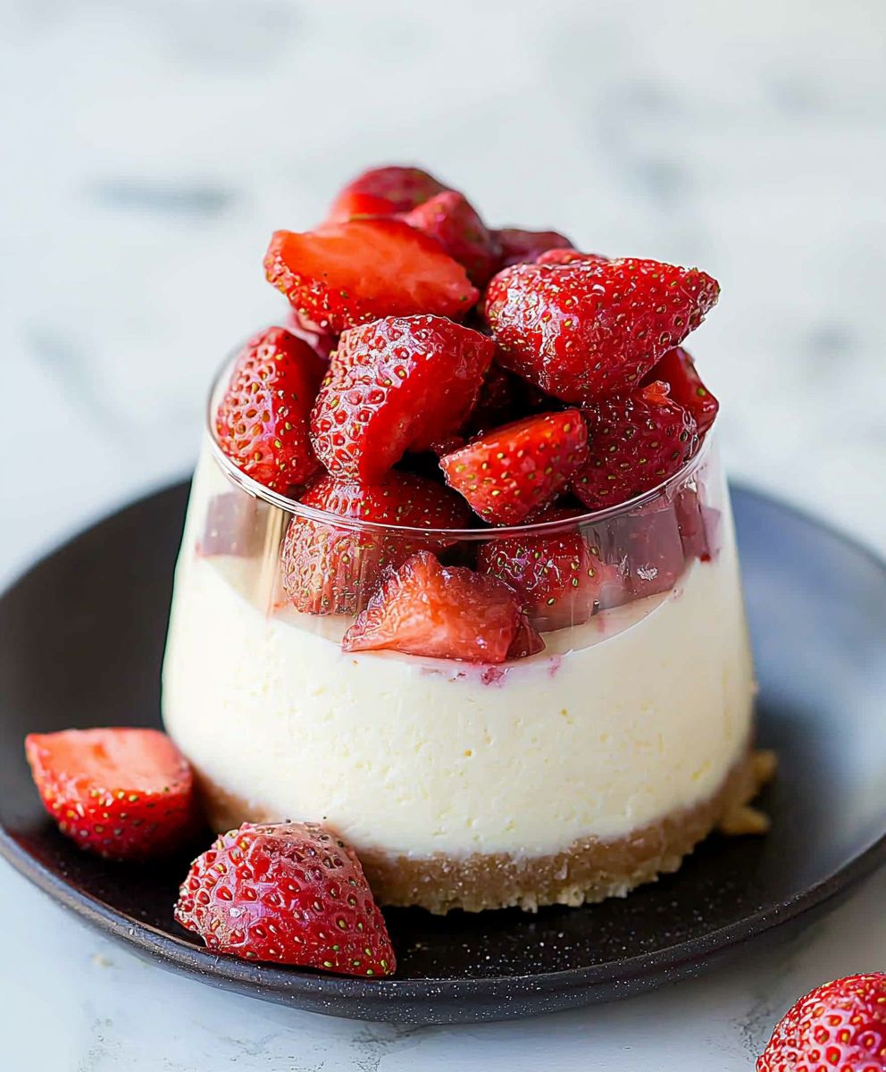 White chocolate cheesecake strawberries