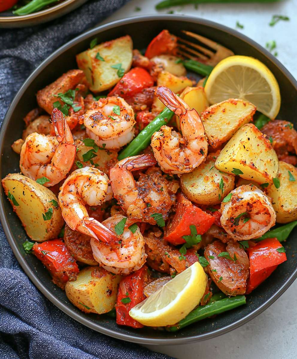 Lemon Cajun Shrimp Dinner