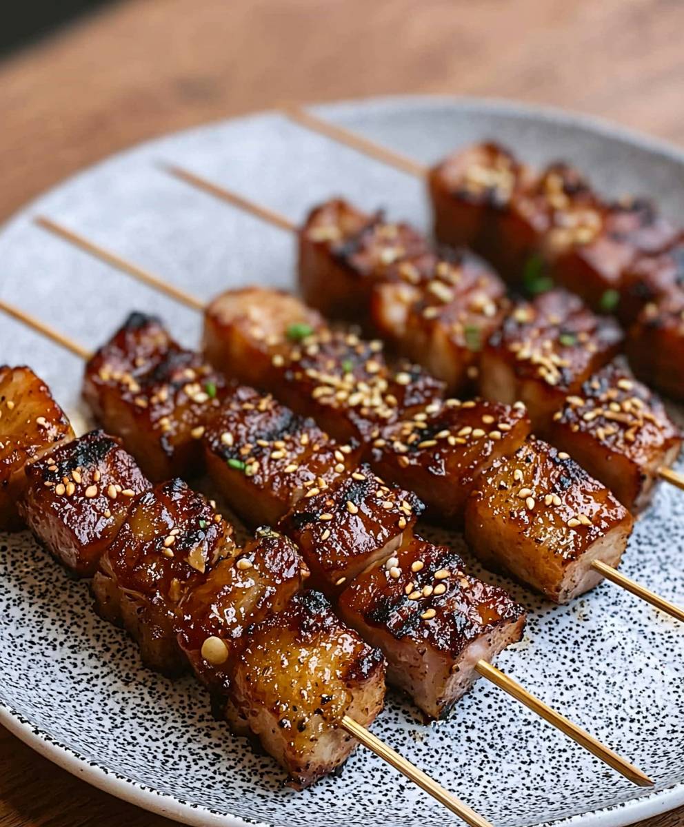 Crispy Pork Belly Skewers