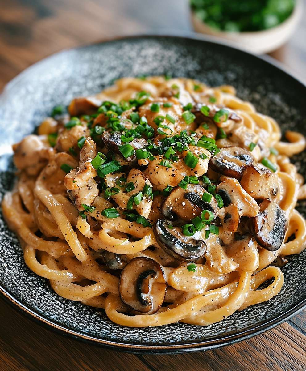Creamy Mushroom Udon Chicken
