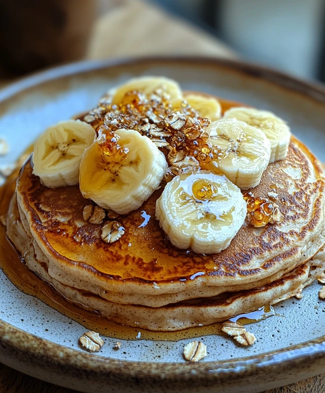Healthy Banana Oat Pancakes
