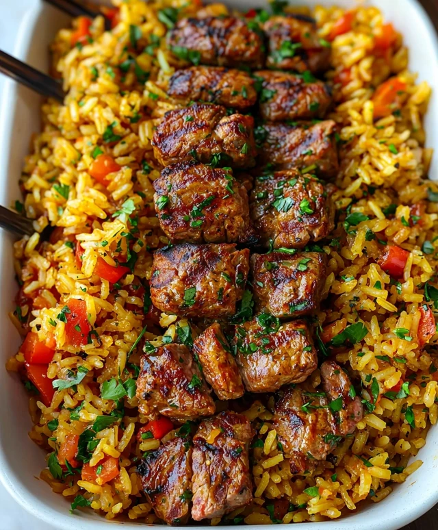 Rainbow Rice with Steak