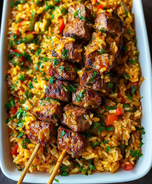 Rainbow Rice with Steak