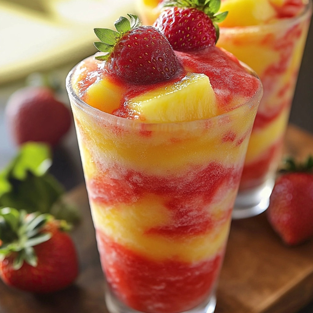 Pineapple Strawberry Slushies