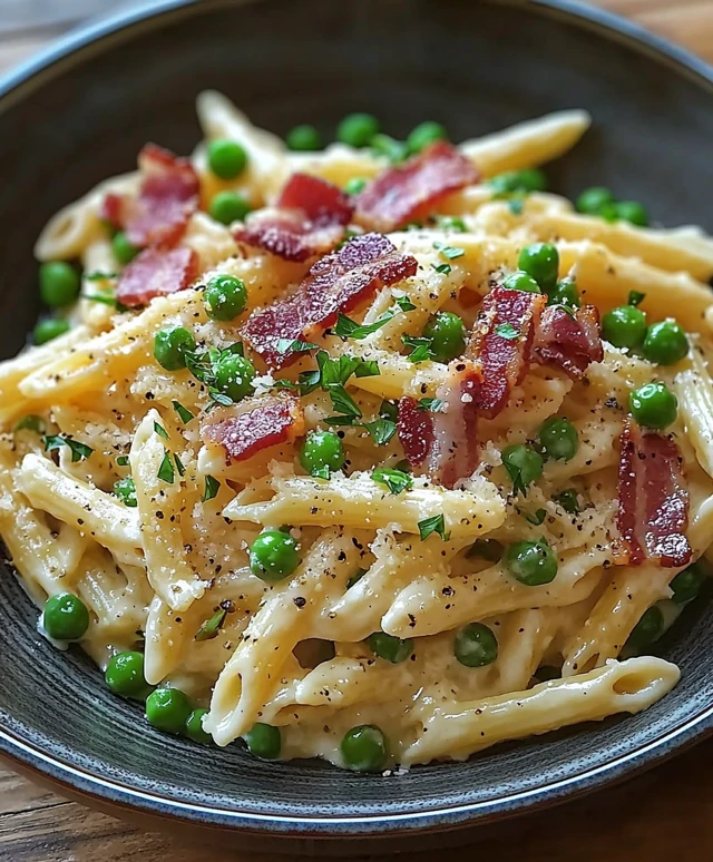 Creamy Bacon Pea Pasta