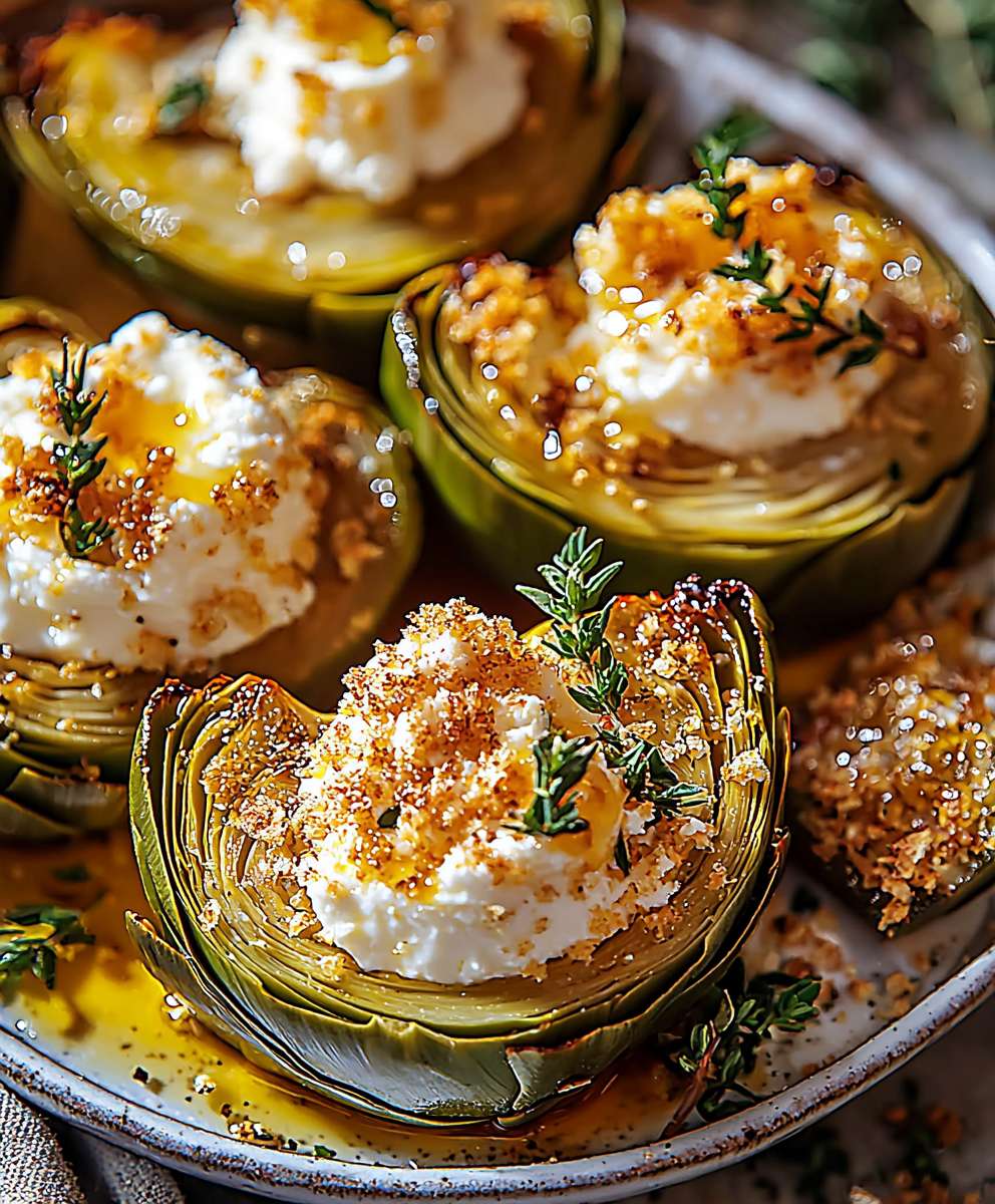 Baked Artichokes Honey Feta