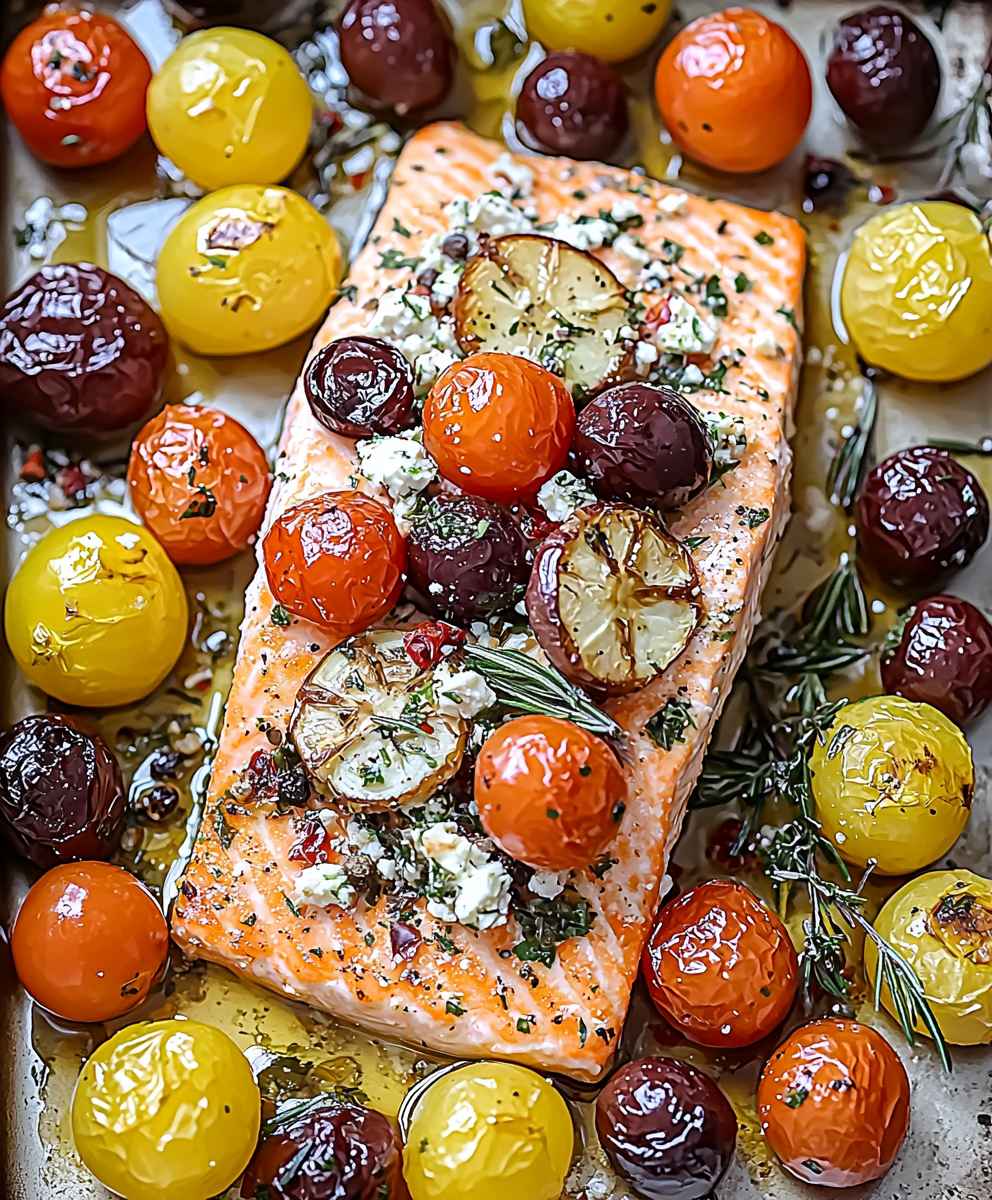 Greek Salmon Sheet Pan