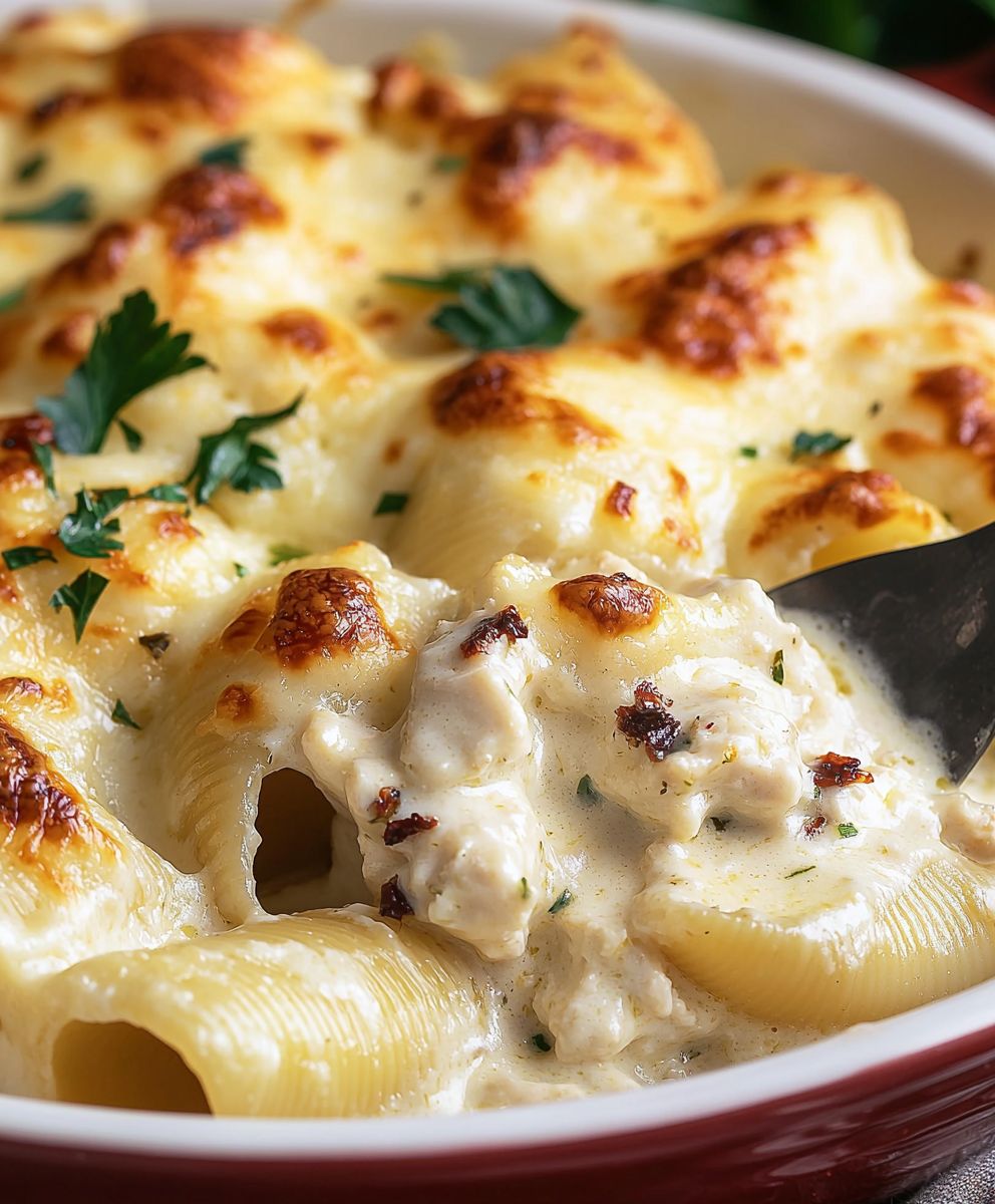 Chicken Alfredo Stuffed Shells