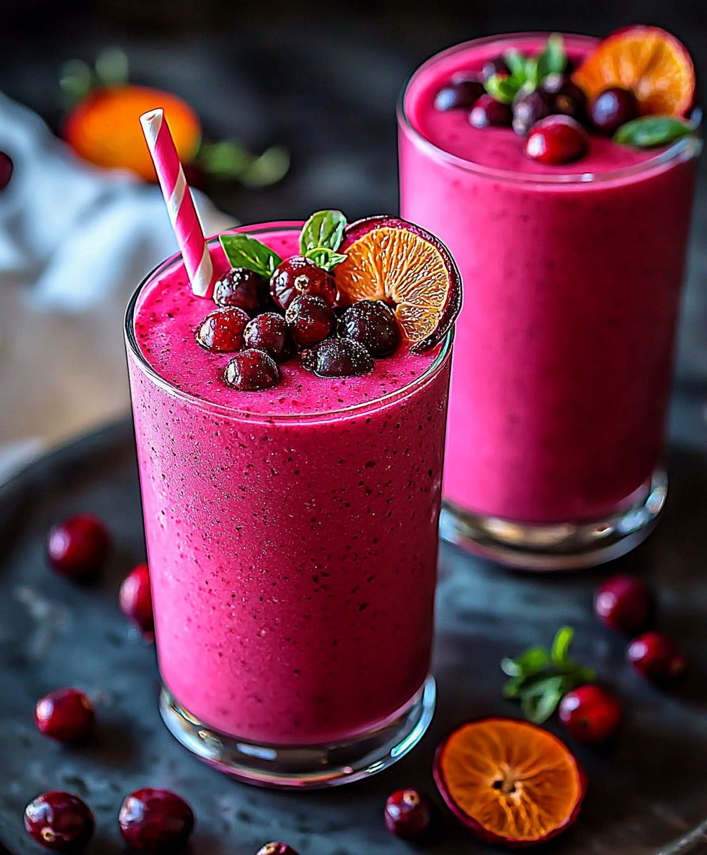 Cranberry Hibiscus Tea Smoothie