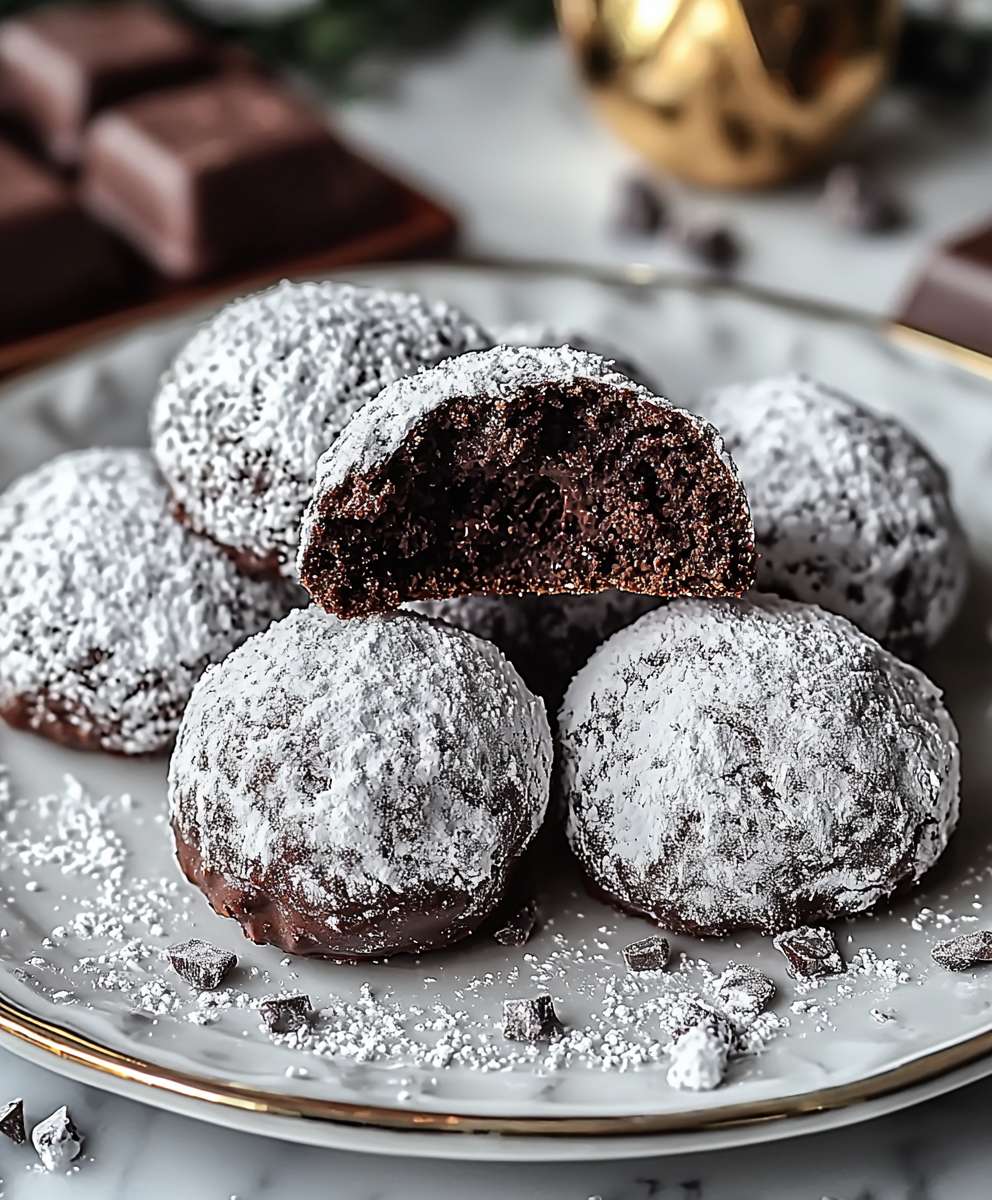 Chocolate snowball cookies