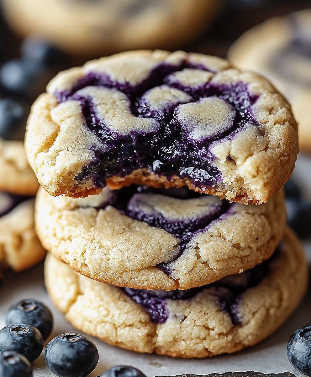 Blueberry Cheesecake Swirl Cookies