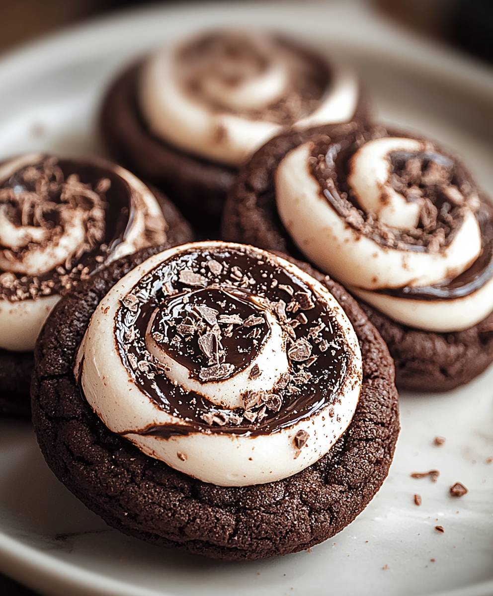 Chocolate Marshmallow Swirl Cookies