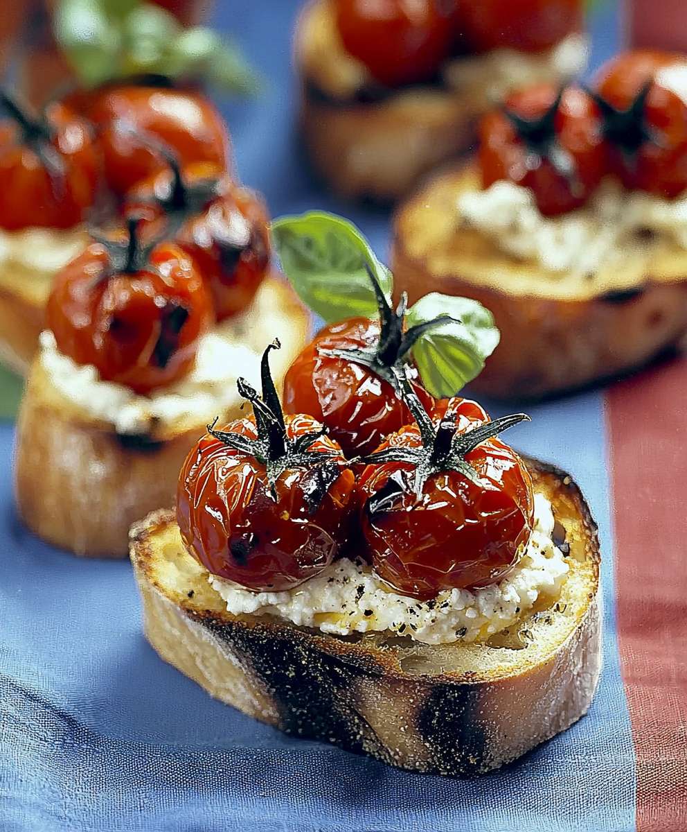 Ricotta Bruschetta Roasted Tomatoes