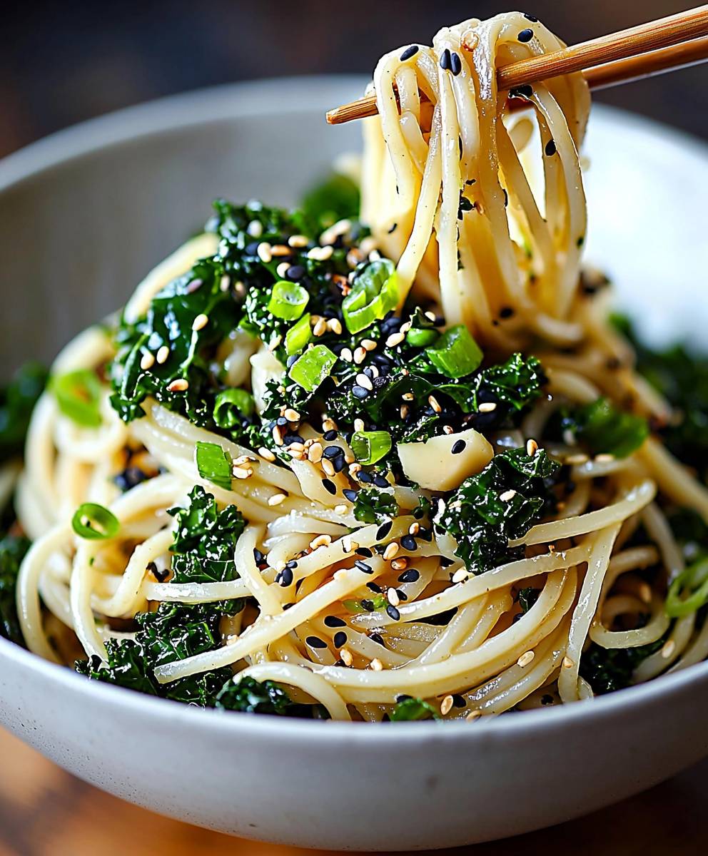 Sesame Kale Noodles