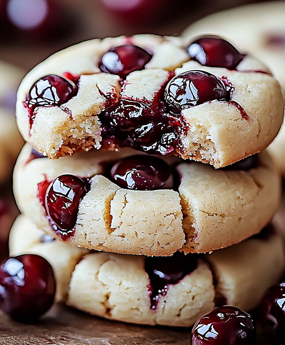 White Chocolate Cherry Shortbread