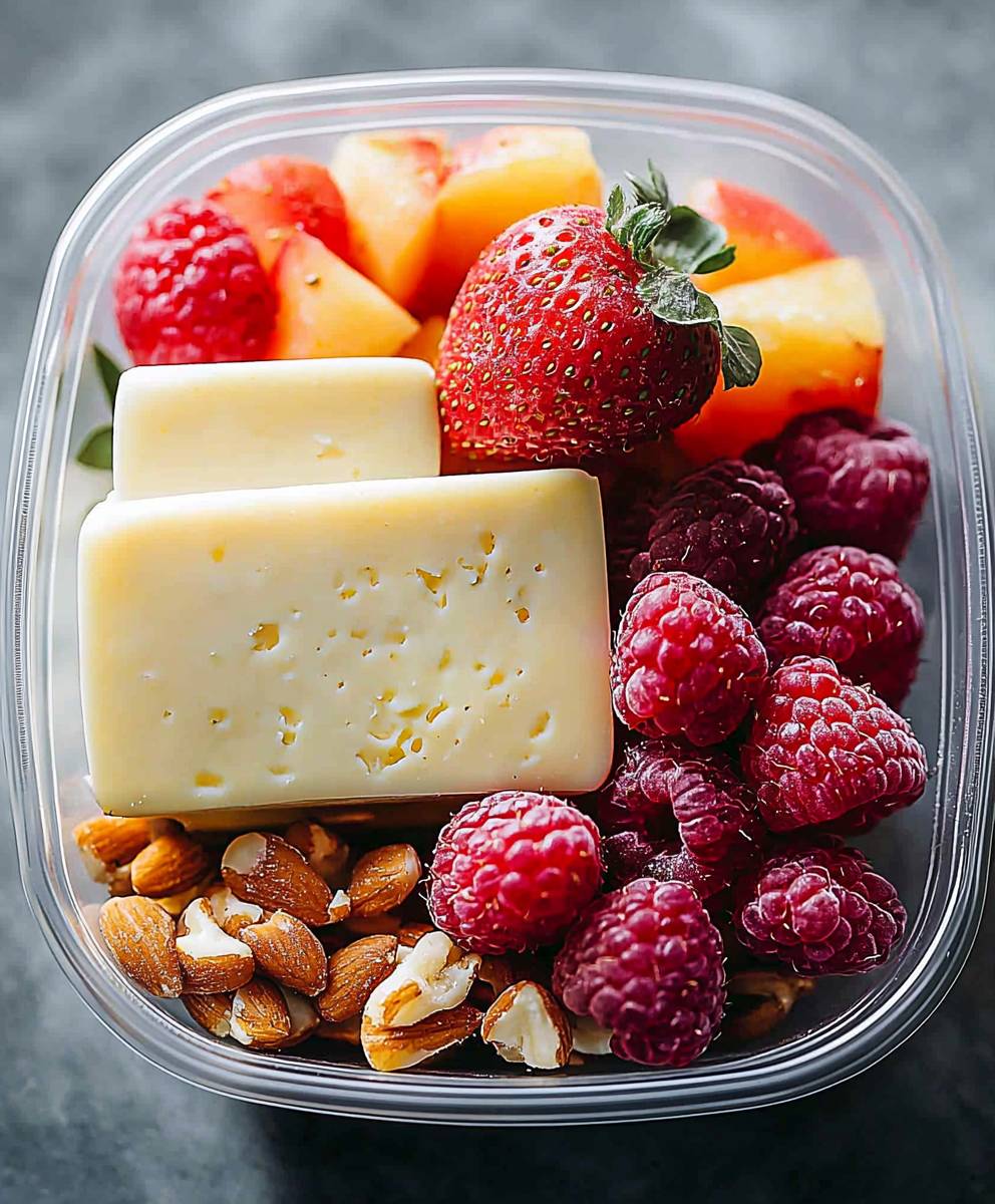 Cheese fruit protein box