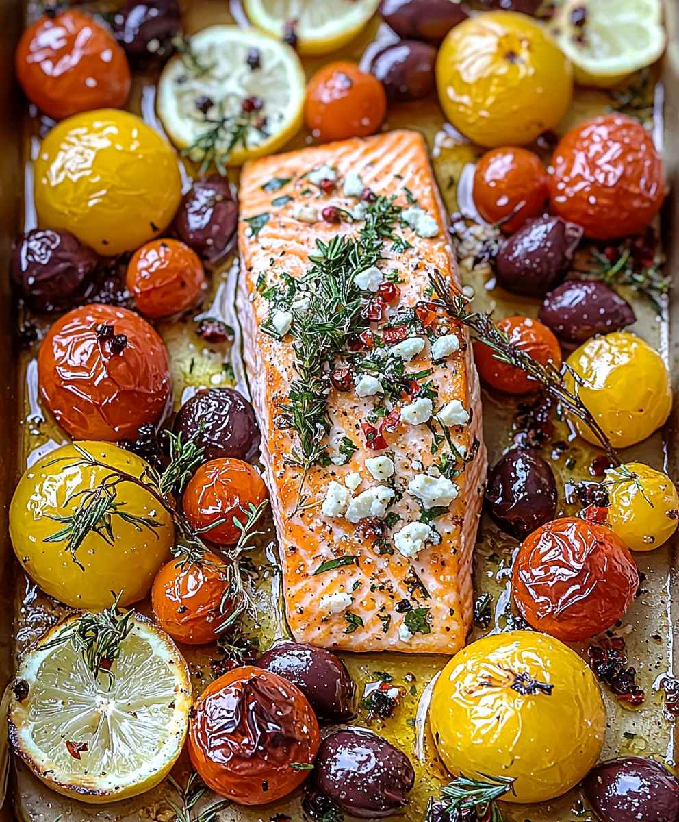 Greek Salmon Sheet Pan
