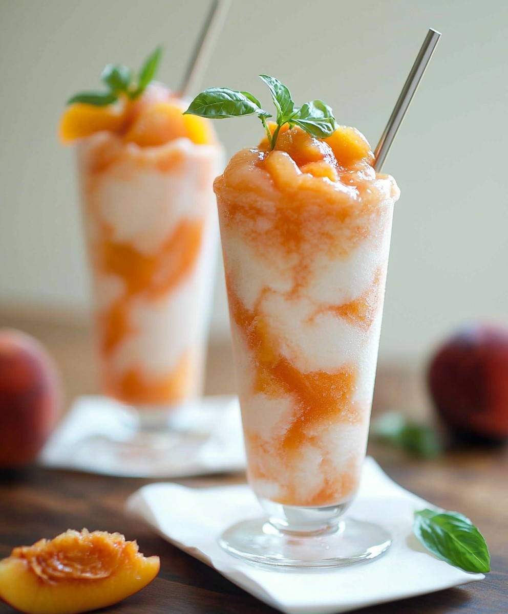 Coconut Peach Lemonade Slush