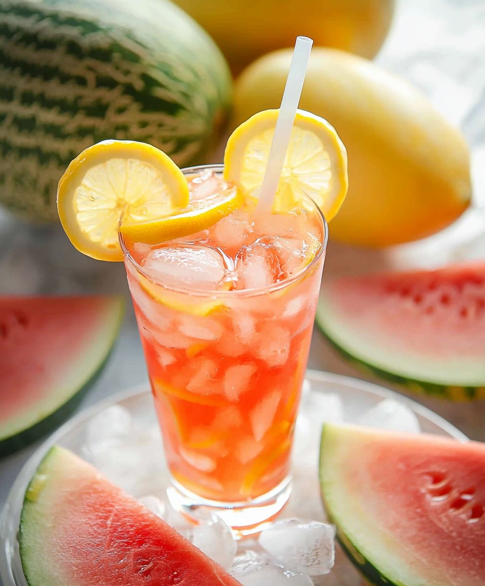 Watermelon cantaloupe lemonade