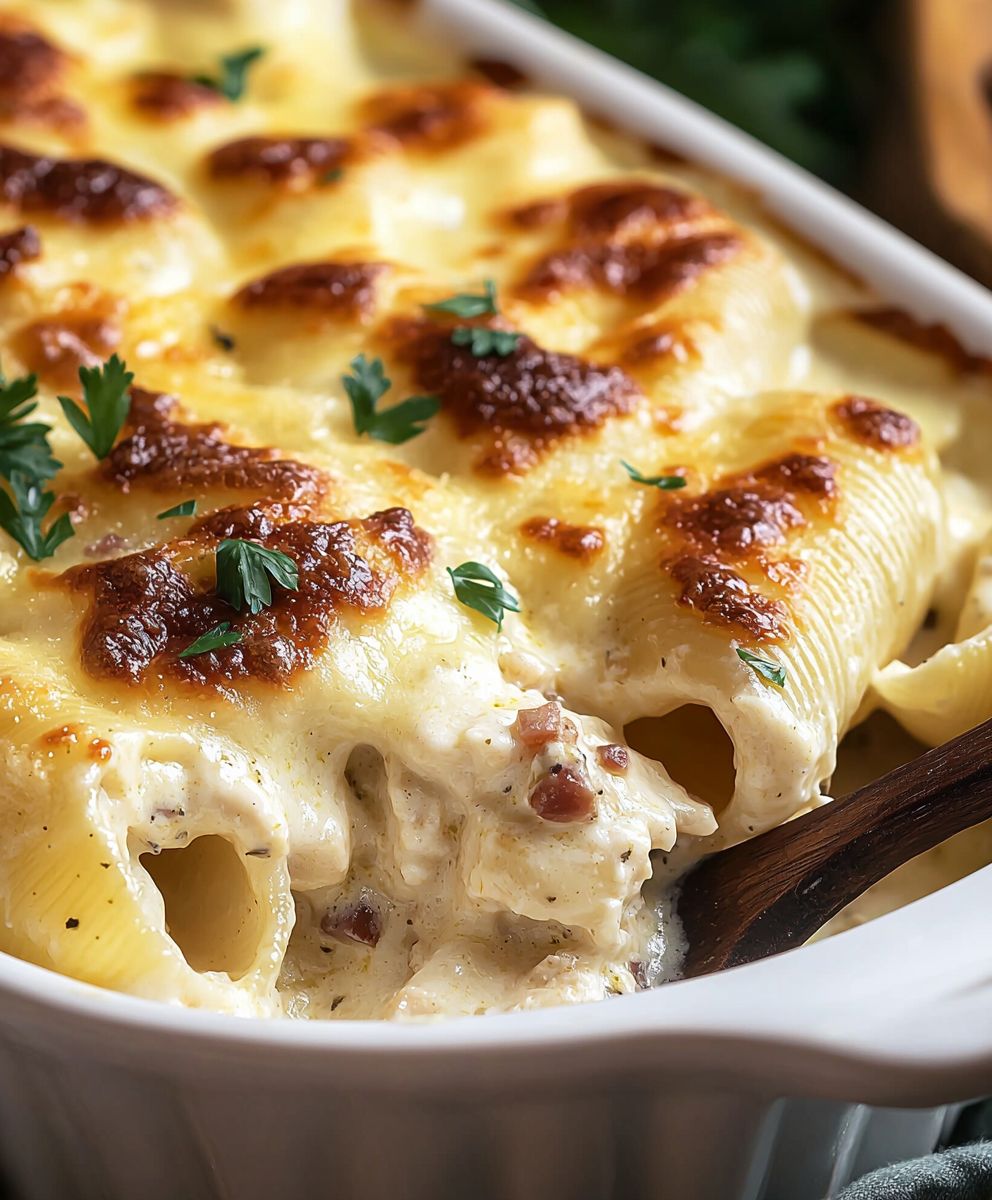 Chicken Alfredo Stuffed Shells
