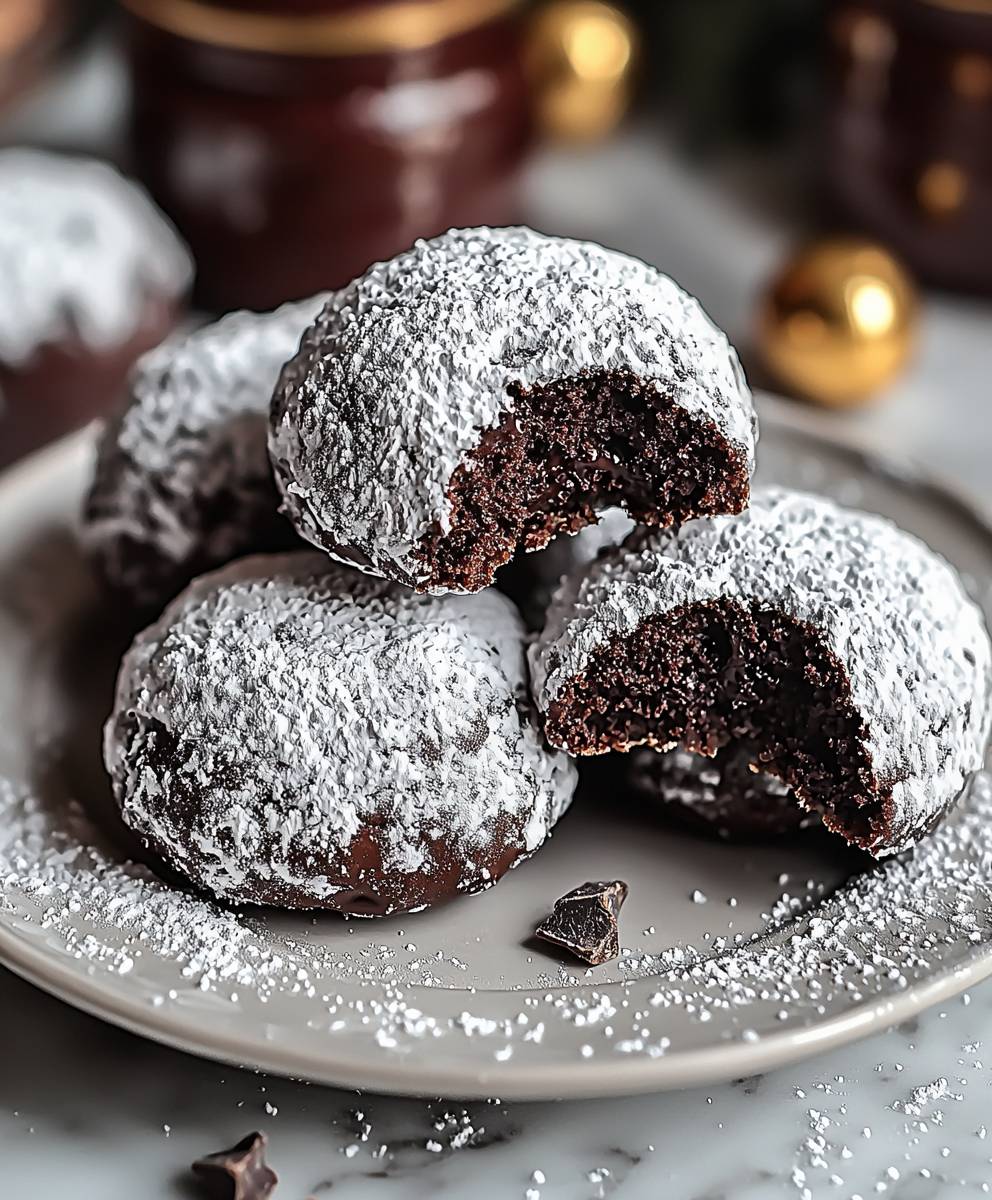 Chocolate snowball cookies