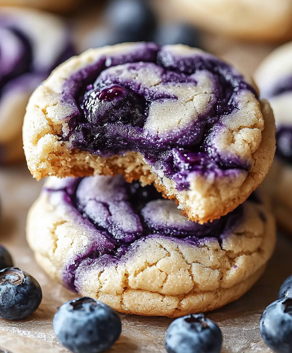 Blueberry Cheesecake Swirl Cookies