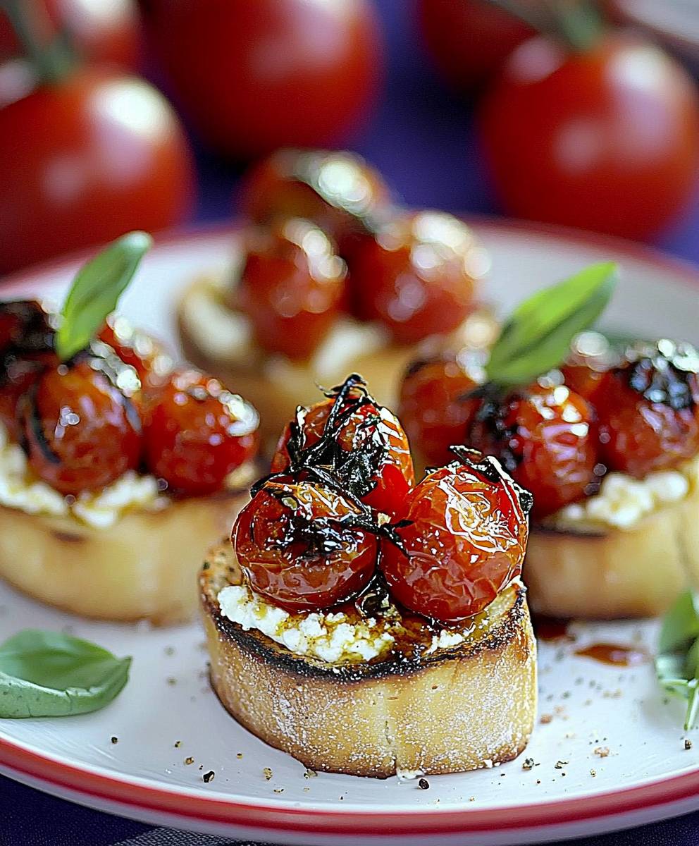 Ricotta Bruschetta Roasted Tomatoes