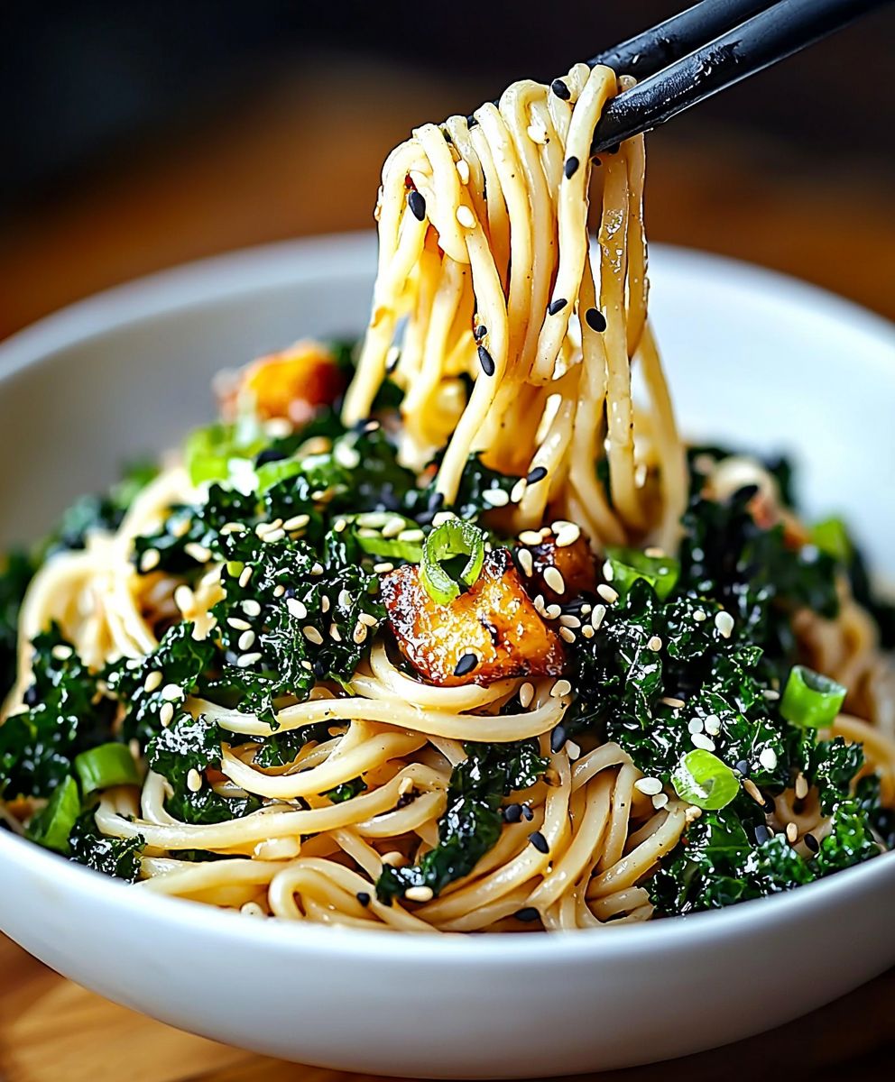 Sesame Kale Noodles