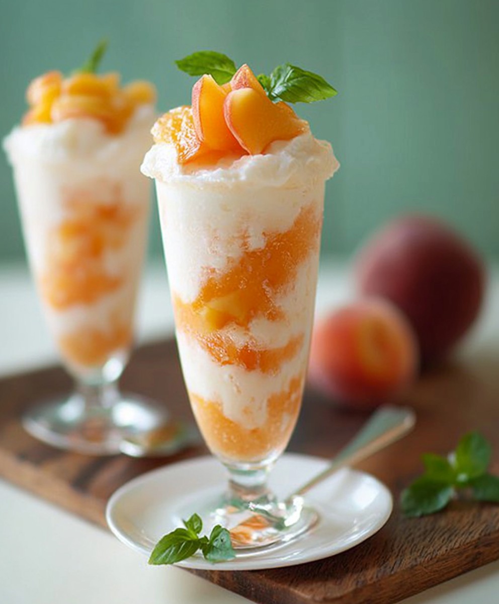 Coconut Peach Lemonade Slush