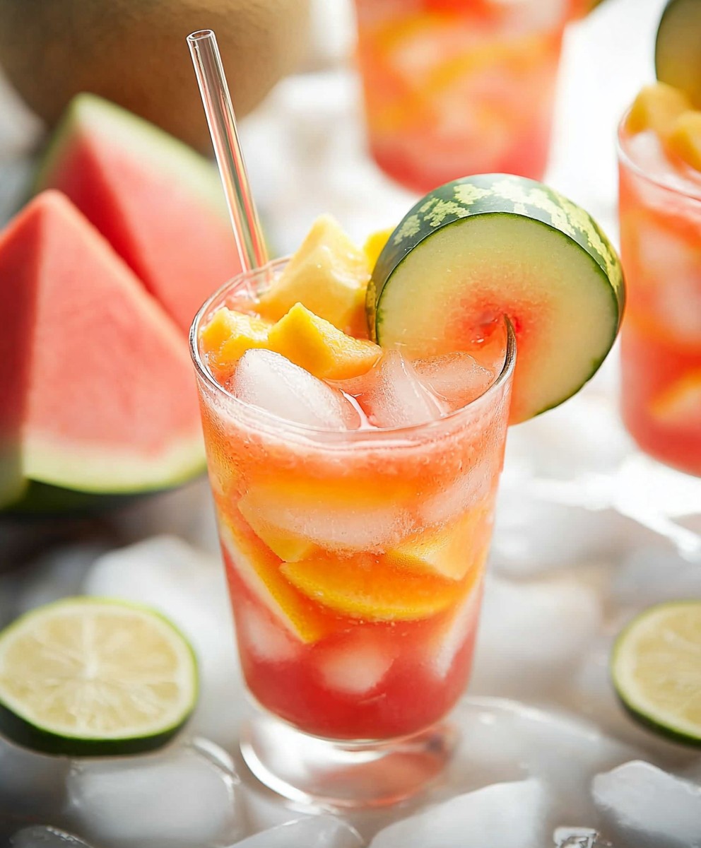 Watermelon cantaloupe lemonade