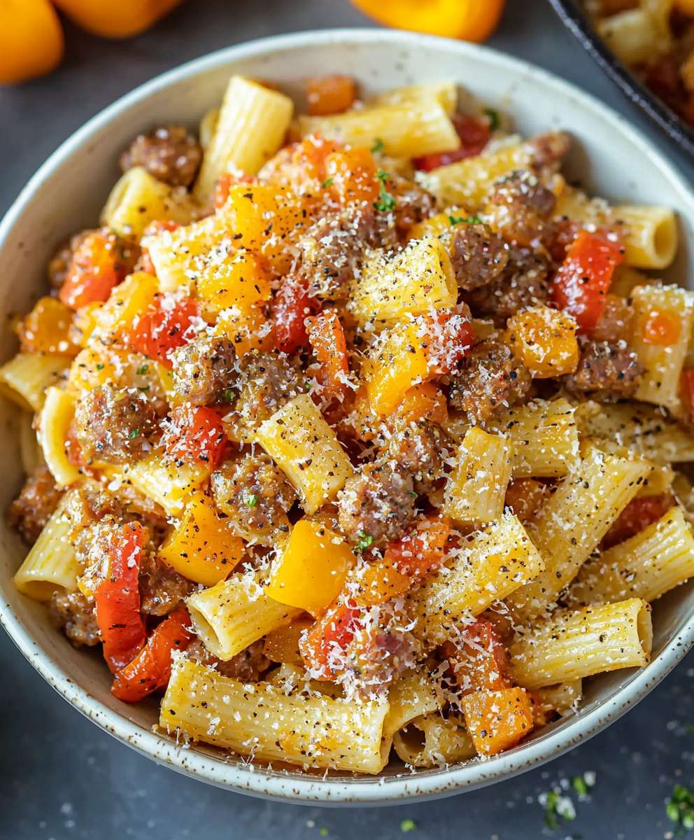 Sausage peppers pasta