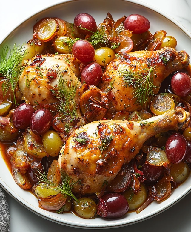 Braised Chicken Legs with Grapes