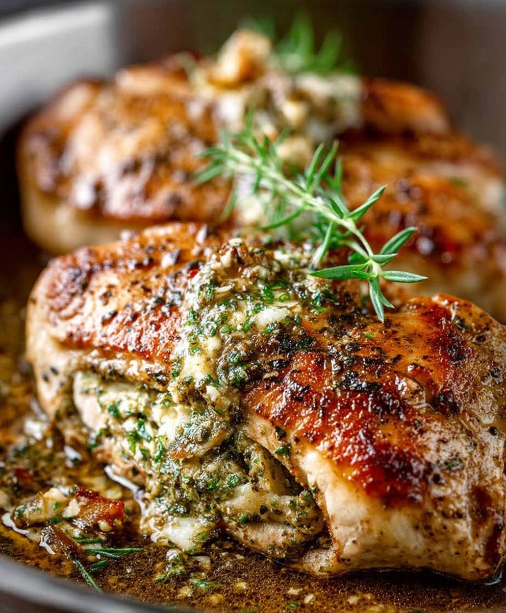 Pesto Stuffed Pork Chops