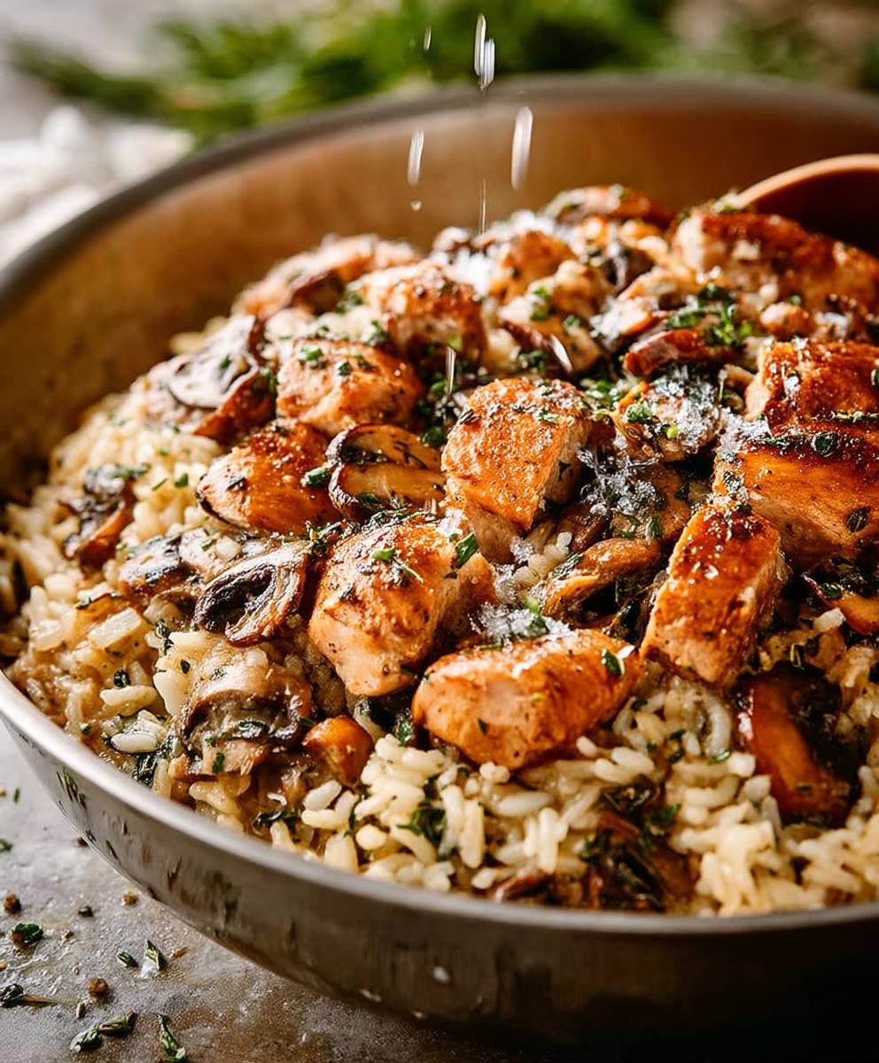 Chicken rice mushrooms