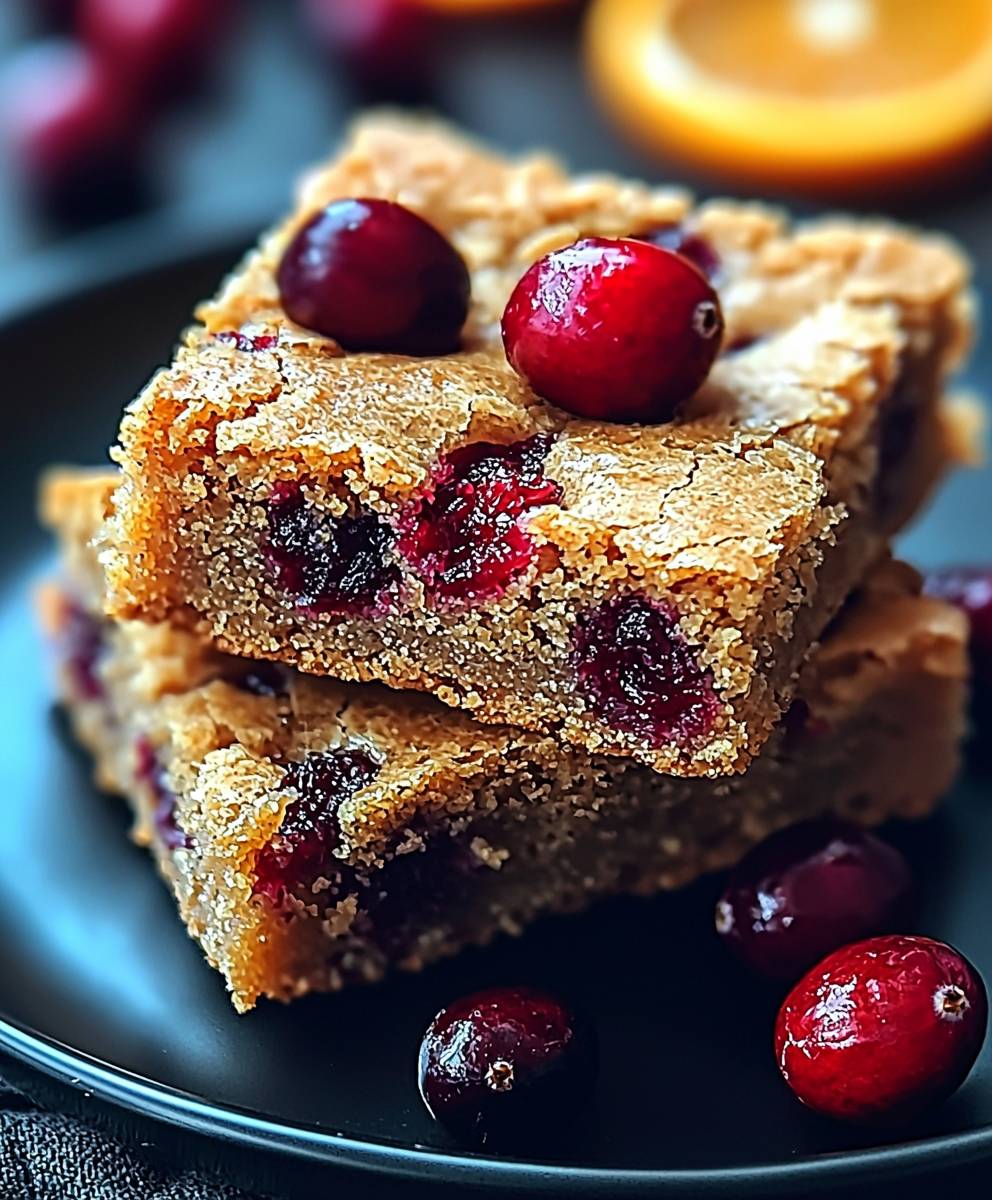 Cranberry orange blondies