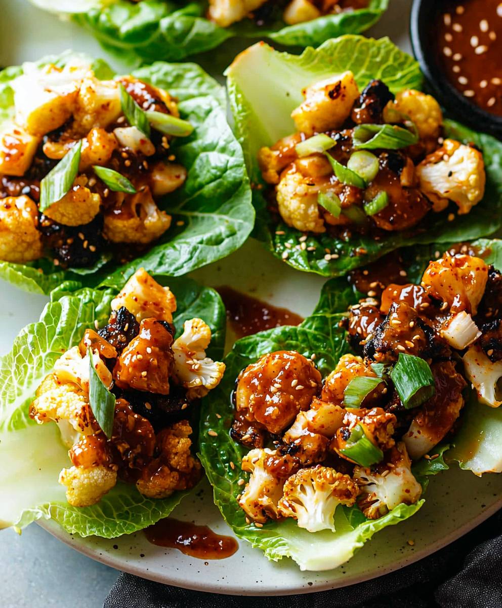 Korean BBQ Cauliflower Wraps