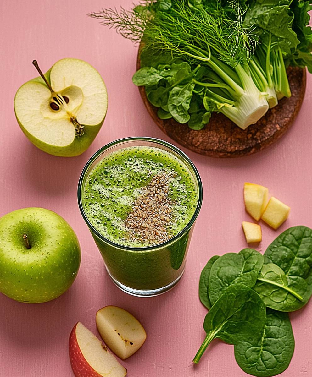 Detox juice celery fennel spinach