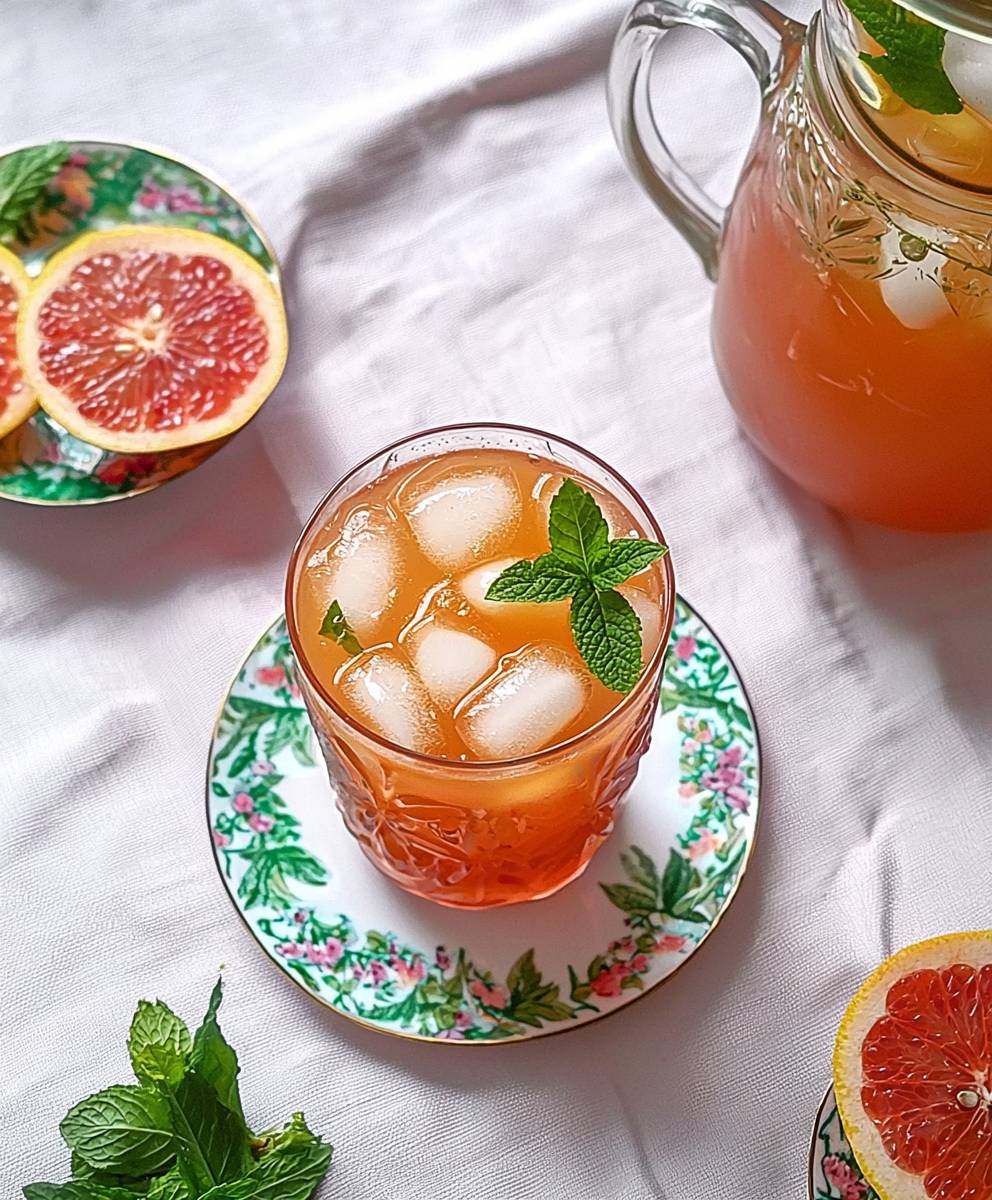 Pink pomelo iced tea