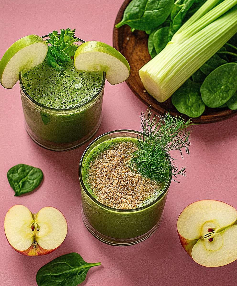 Detox juice celery fennel spinach