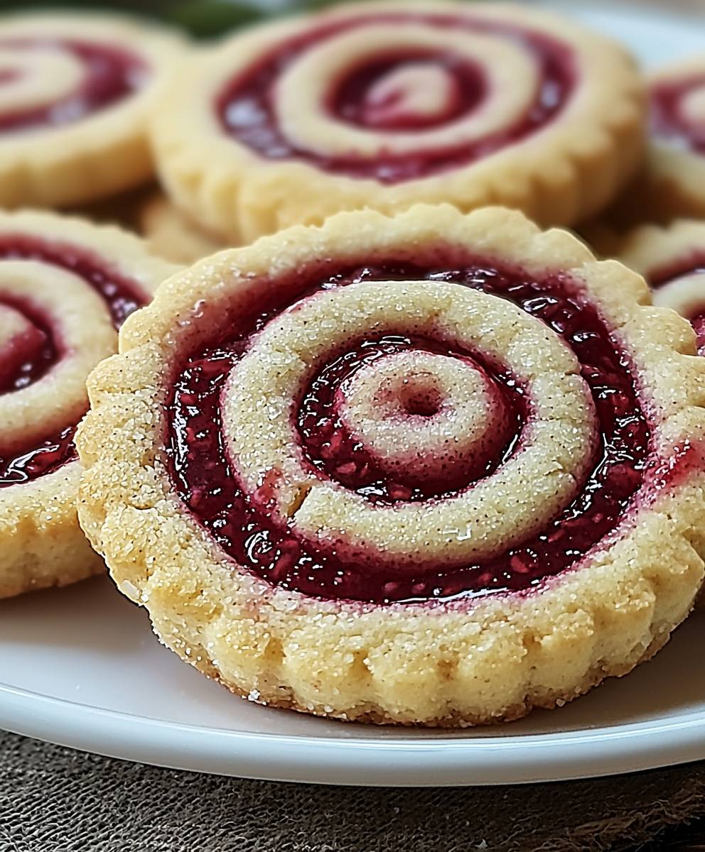 Raspberry Swirl Shortbread Cookies