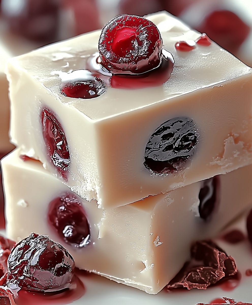 Maraschino Cherry White Fudge