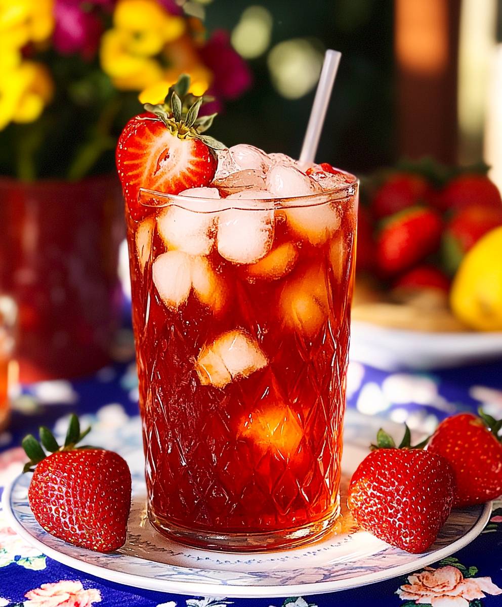 Strawberry sweet tea
