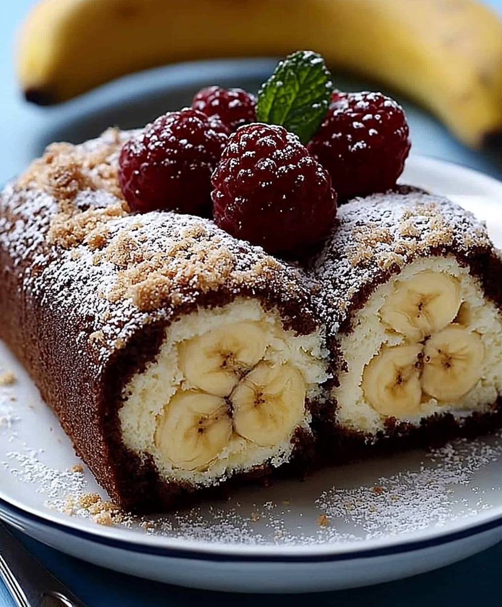 Banana split sponge roll